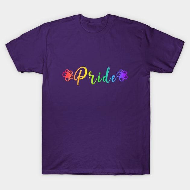 Gay Pride Rainbow Floral T-Shirt by mynaito